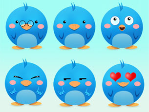 Free Icons: 6 Adorable Twitter Icon Pack