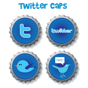 Twitter Bottle Cap Icons