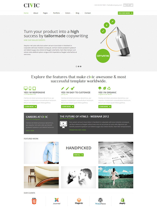 Civic Responsive Business Template