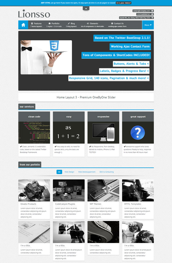 Lionsso Responsive Clean HTML5 Template