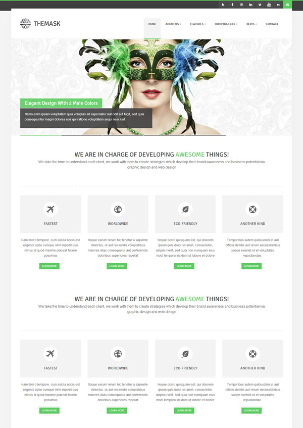 The Mask - Premium Creative HTML/CSS Template