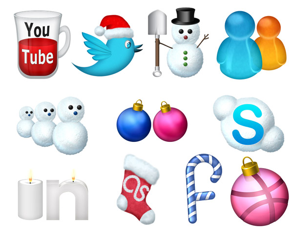 Christmas Social Icons by Noctuline