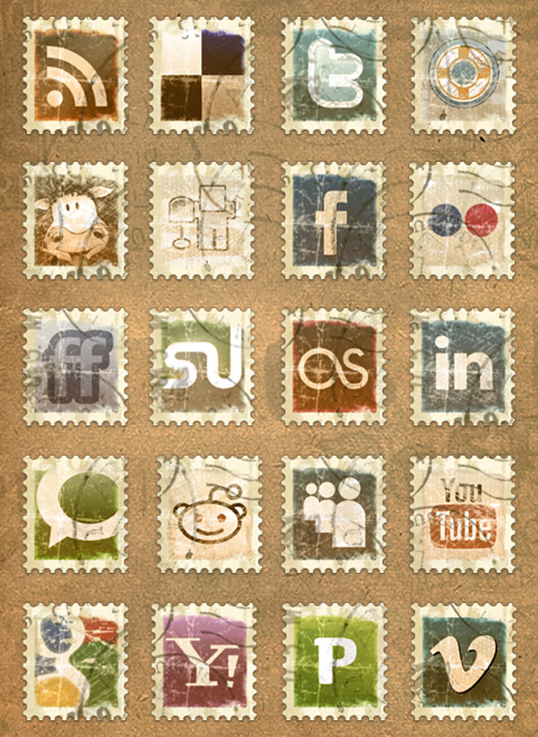 Vintage-Stamp-Social-Media-Icon-Pack