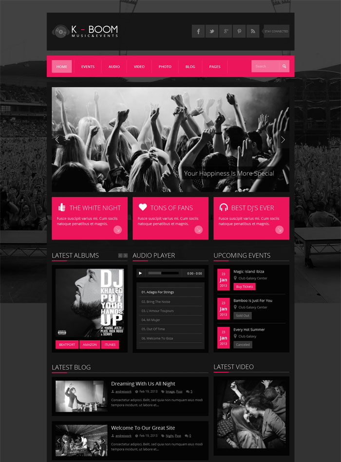K-BOOM - Events & Music Responsive WordPress Theme
