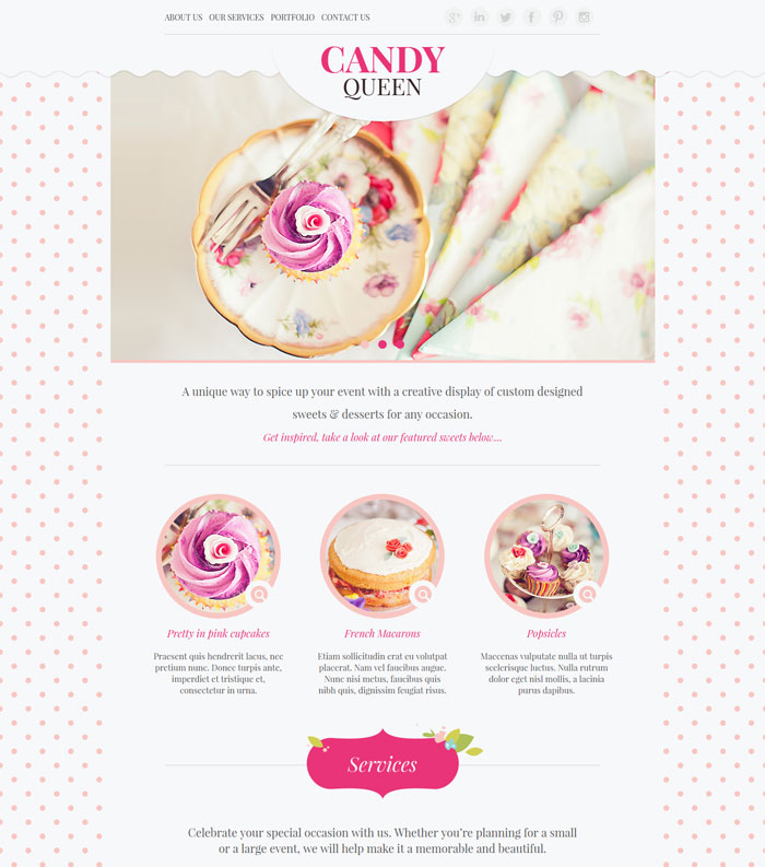 Candy Queen - Responsive Multi-Purpose OnePage WordPress Theme