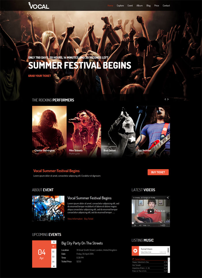 Vocal - Responsive Events & Music Template