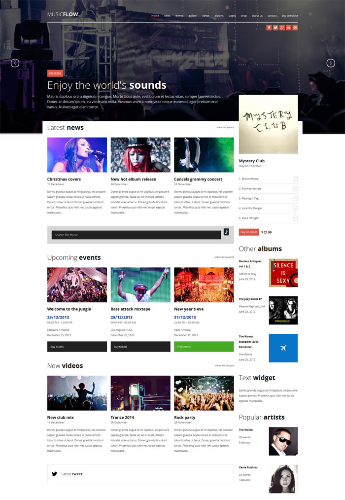 MUSICFLOW - complete entertainment template