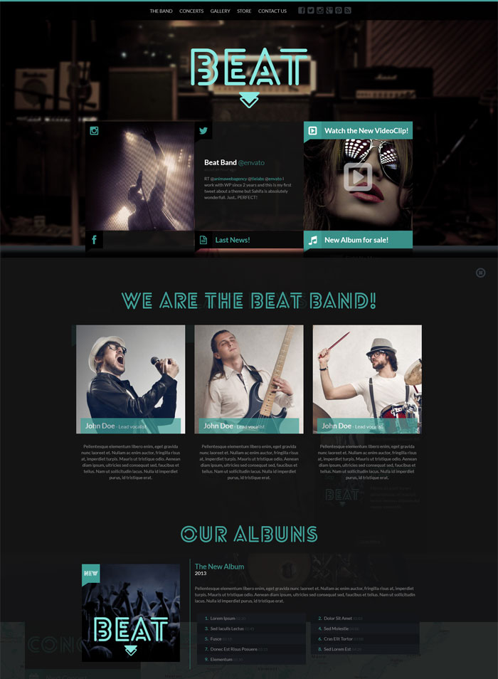 Beat - One-Page HTML5 Music & Band Template