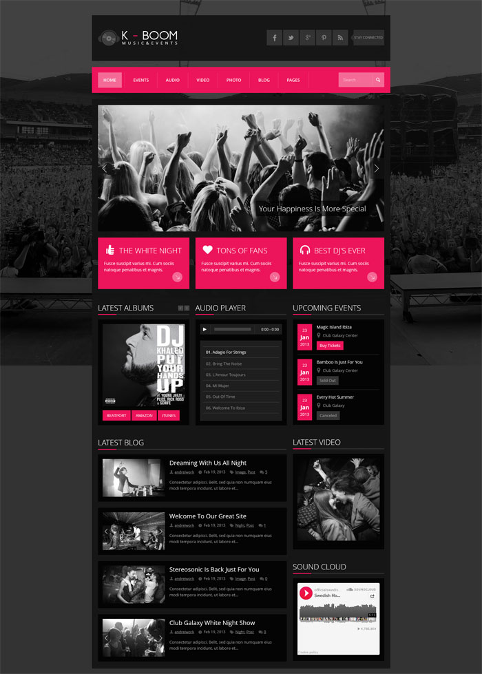 K-BOOM - Events & Music Responsive WordPress Theme