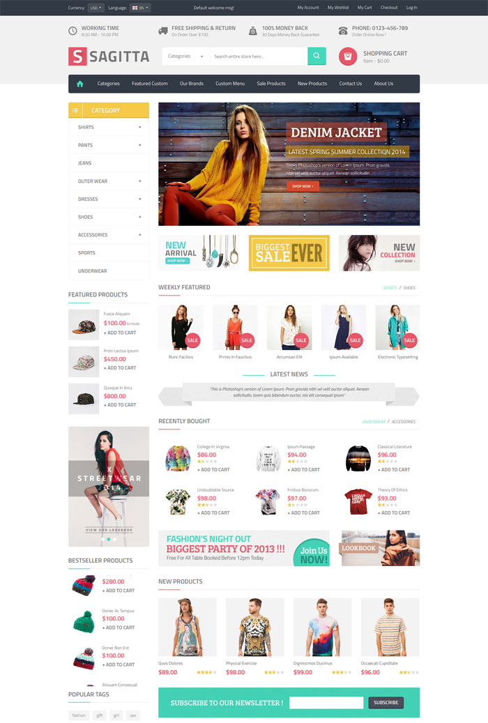 Sagitta - Mega Store Responsive Magento Theme