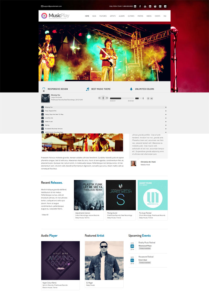MusicPlay - Music & DJ Responsive WordPress Theme