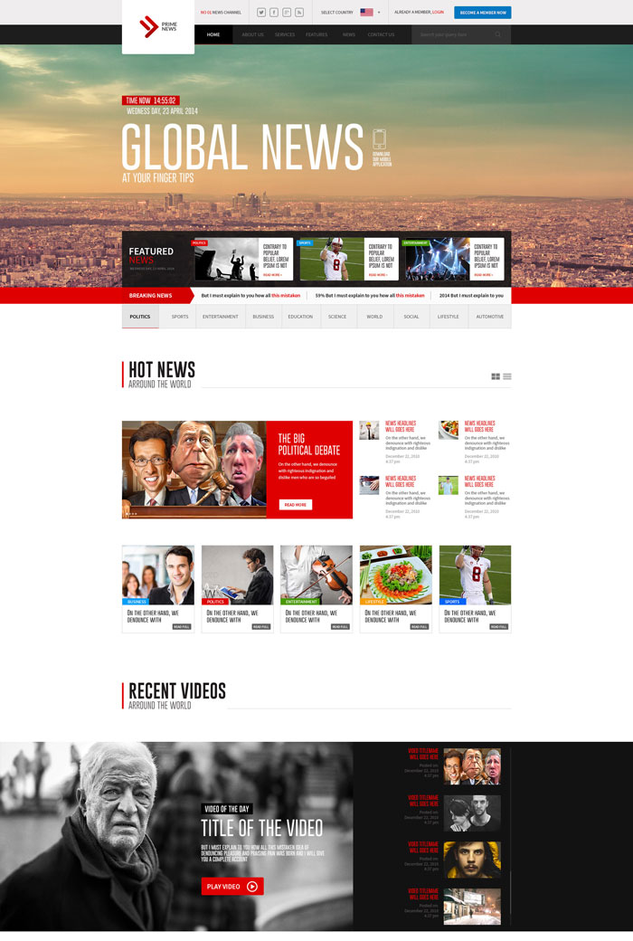 Prime News-Online News and Magazine Template