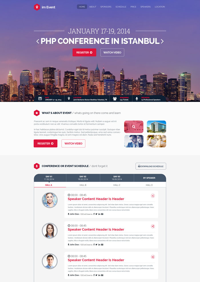 im Event - One Page Event and Conference Template