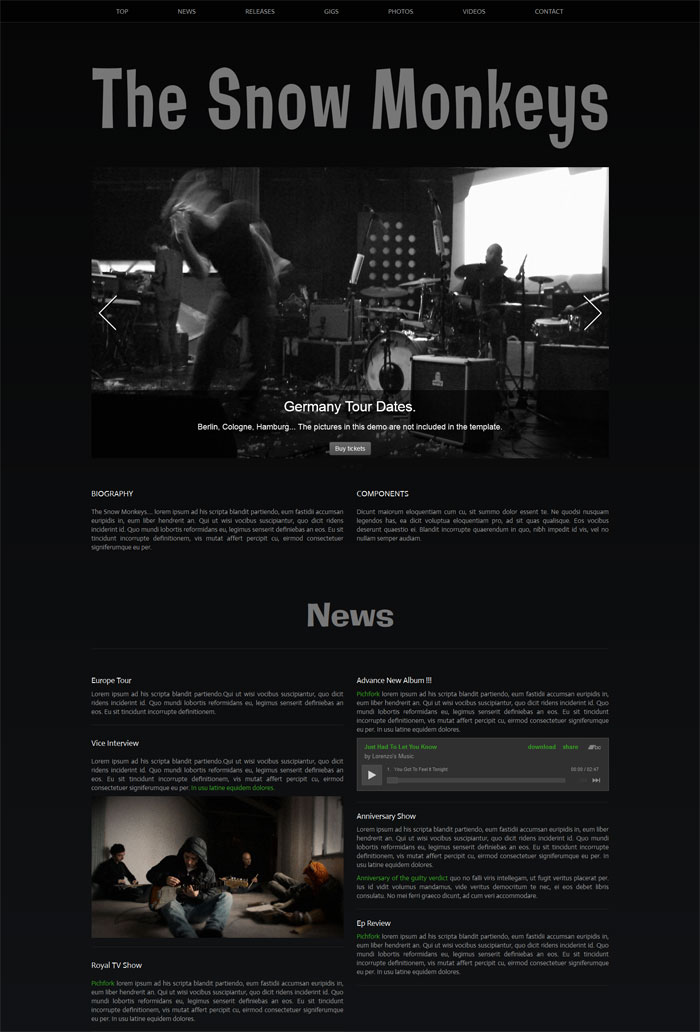 Independent Band WP – One Page Responsive Music WordPress Theme