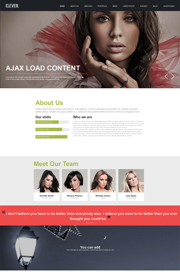Eleven - Responsive One Page Parallax Template