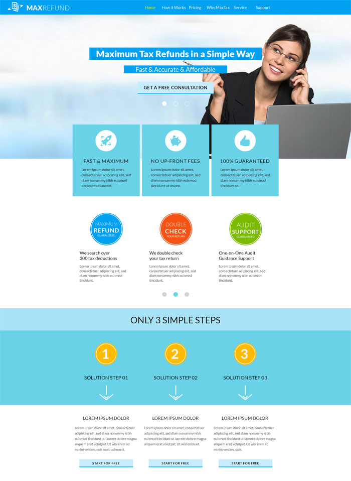 Tax Service - Max Refunds - Muse Template