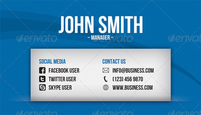 Social Media Business Card Template from themesrain.com
