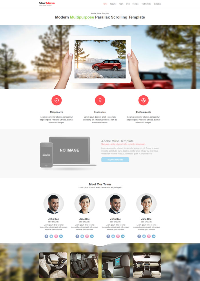 MaxMuse - One Page Muse Template