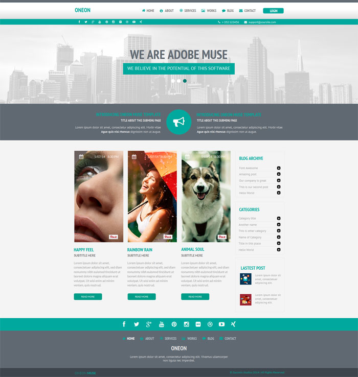 Oneon | Adobe Muse Template