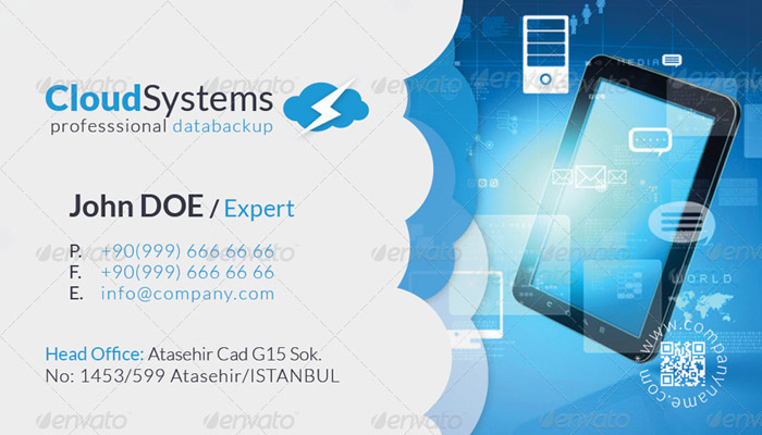 Cloud Systems Business Card Template 