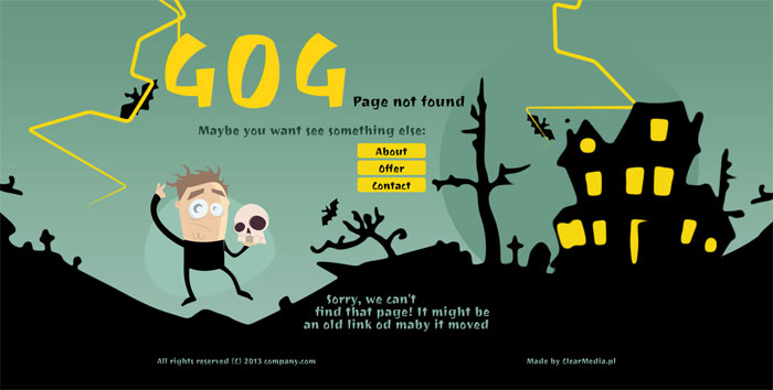 Modern animated 404 page