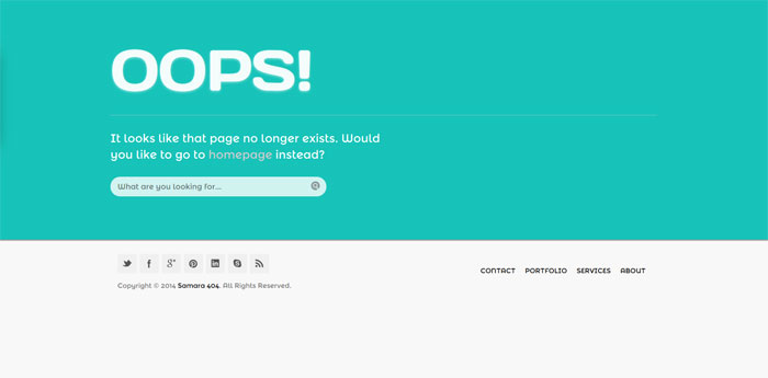 Samara - Responsive 404 Page