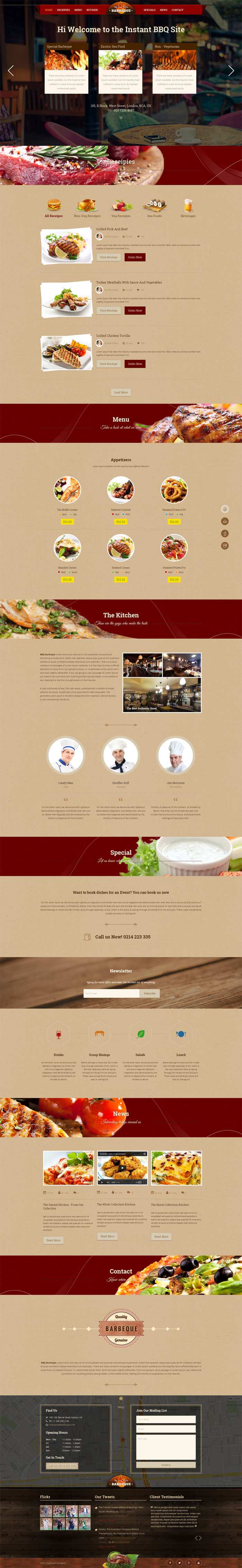Food & Beverages One Page Template