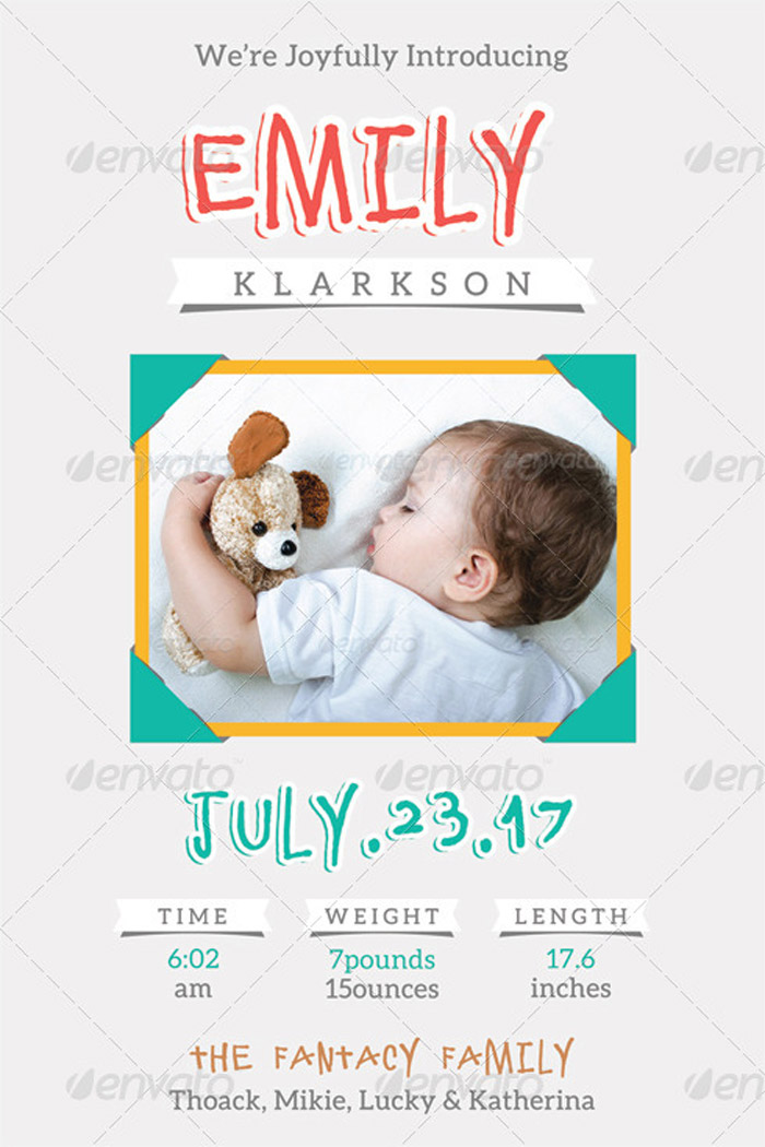 Baby Announcement Card – Introducing 