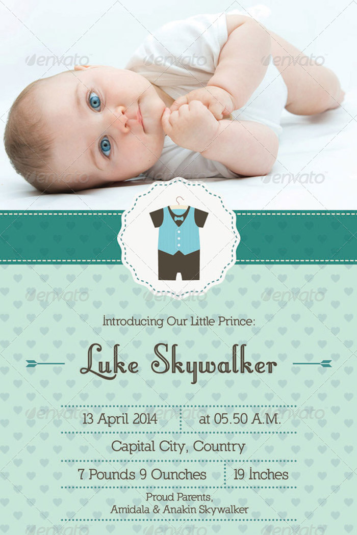 Jumper Baby Announcement Card 