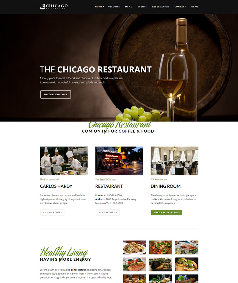 Restaurant & Cafe WordPress Theme