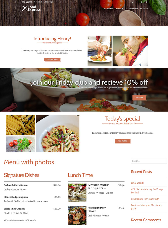  WordPress Food Theme 