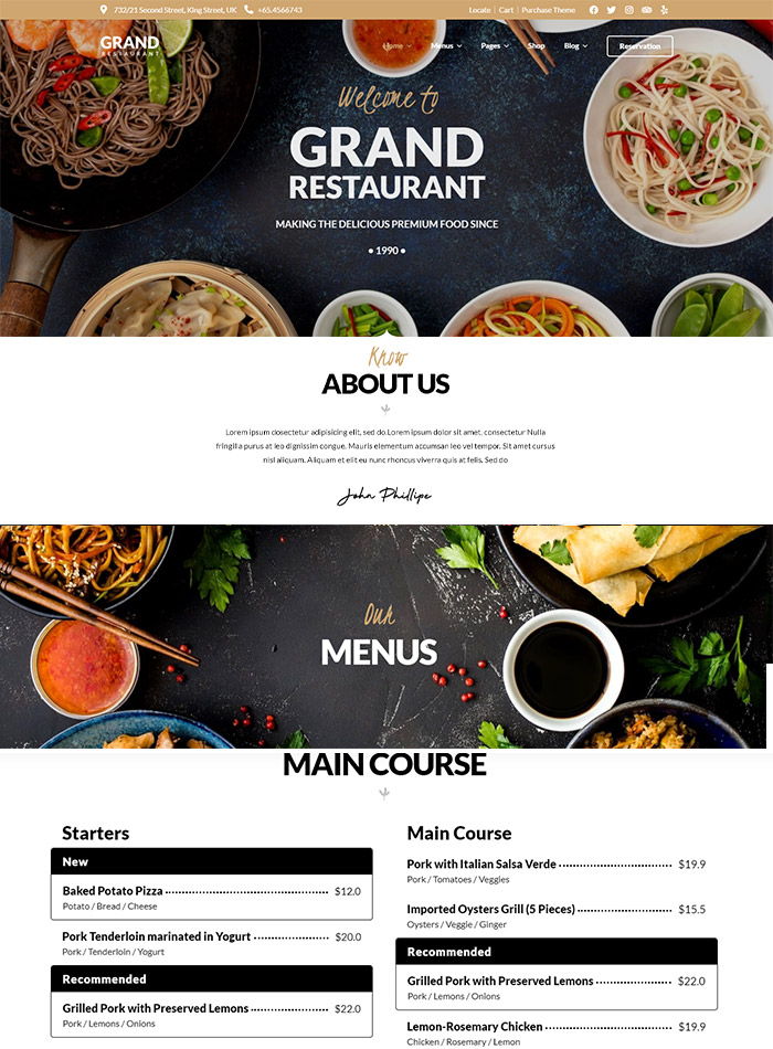 Restaurant WordPress