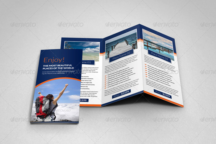 Travel Agency Trifold Brochure Template 