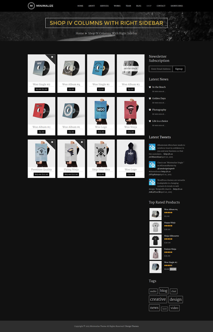 Minimalize Shop (IV Columns With Right Sidebar)