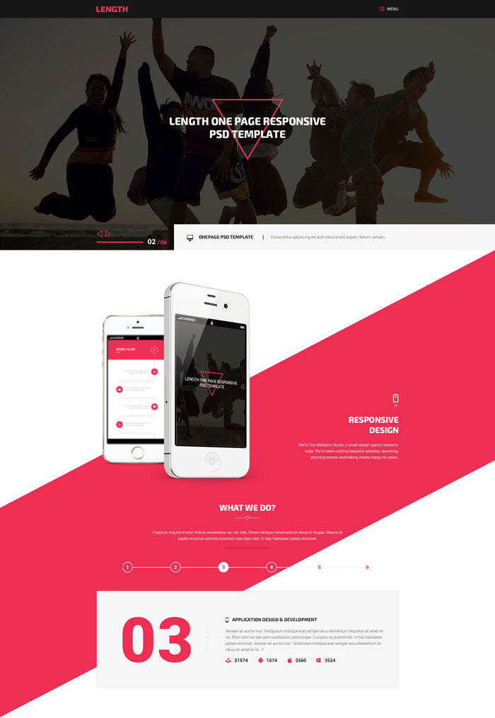 Legnth | One Page PSD Template