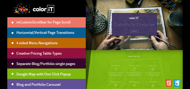 ColoriT – Colorful Single Page HTML5 Template