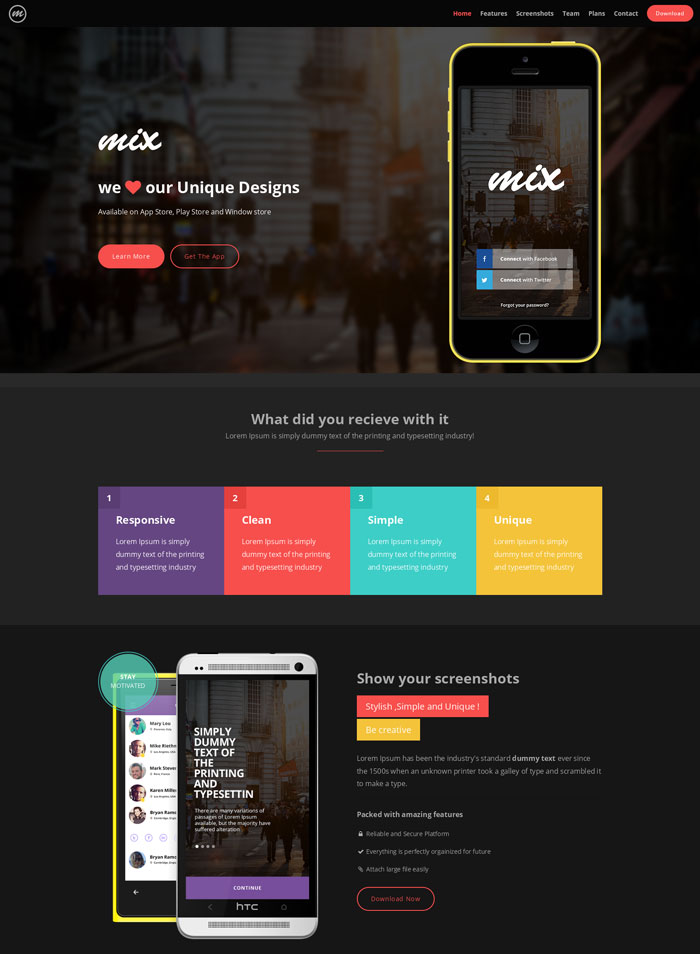 Responsive Bootstrap App Landing Page
