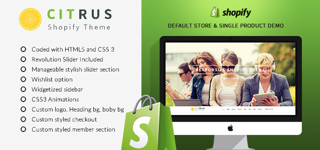 Citrus one page parallax Shopify Theme – Review
