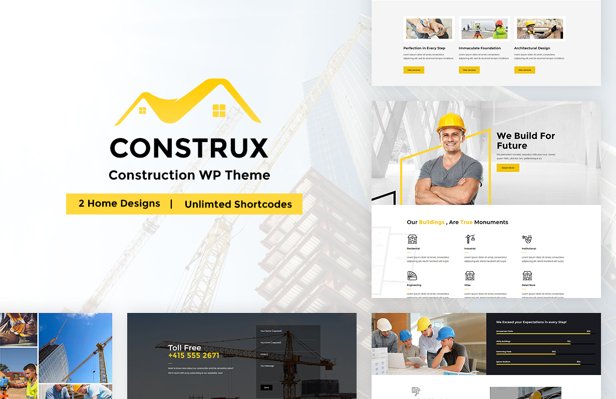 Engaging graphics for wordpress construction theme