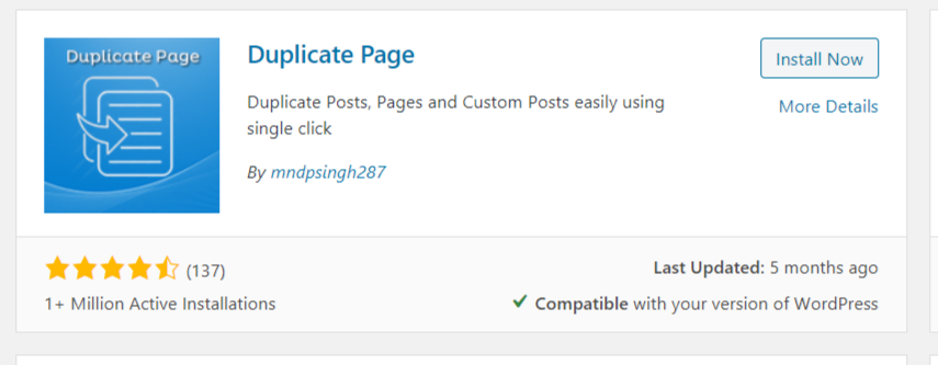 The Duplicate page plugin
