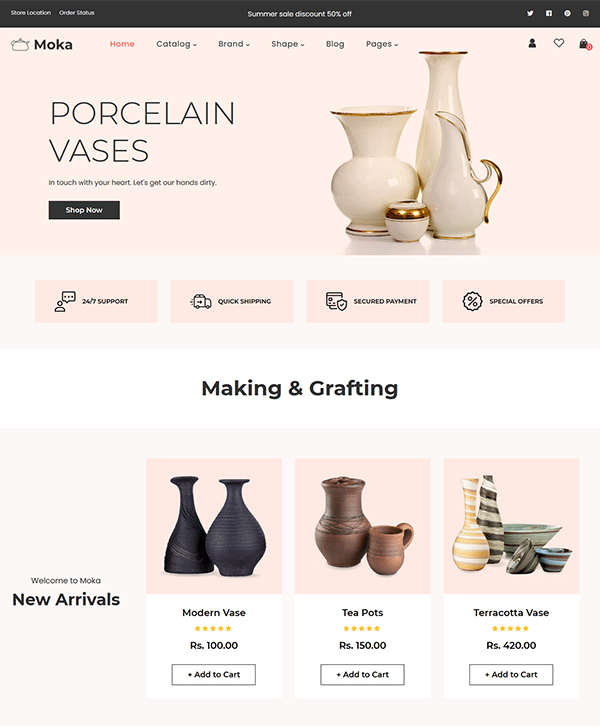 Moca WordPress Theme - best Handmade Shopify Theme