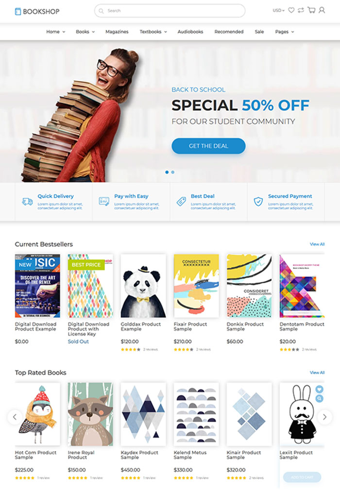 Bookshop – Digital Download Product Shopify Theme