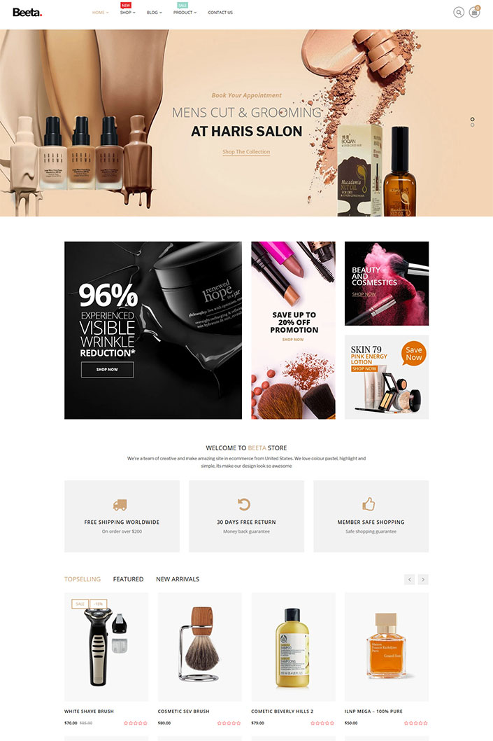Beeta –  Best Cosmetics Beauty Store Shopify Theme
