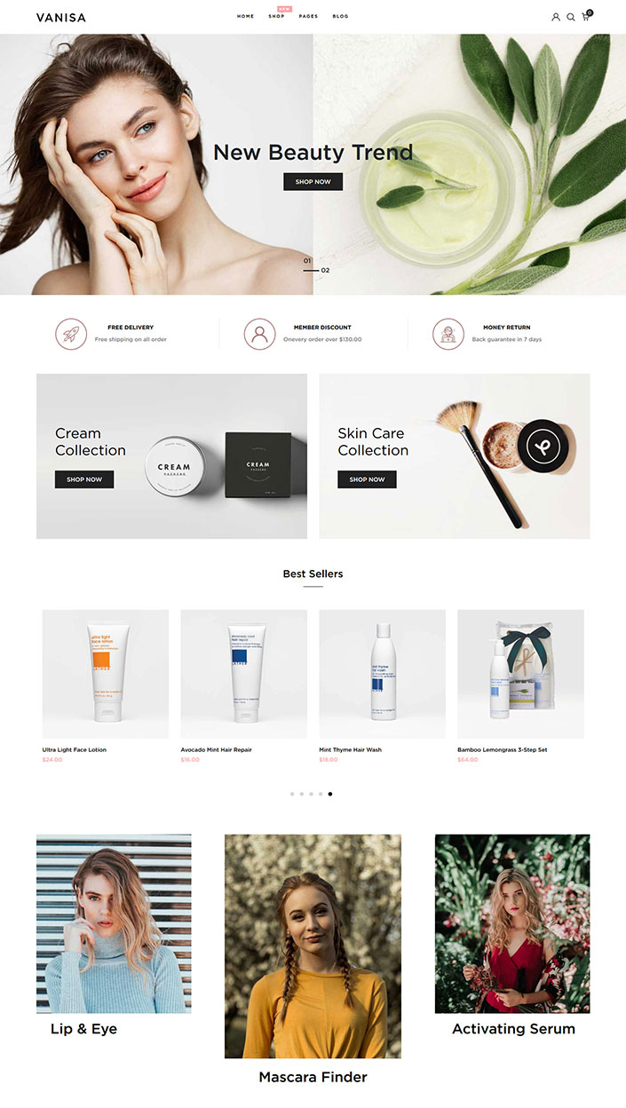 Vanisa – Organic Beauty Store & Natural Cosmetics Shopify Theme