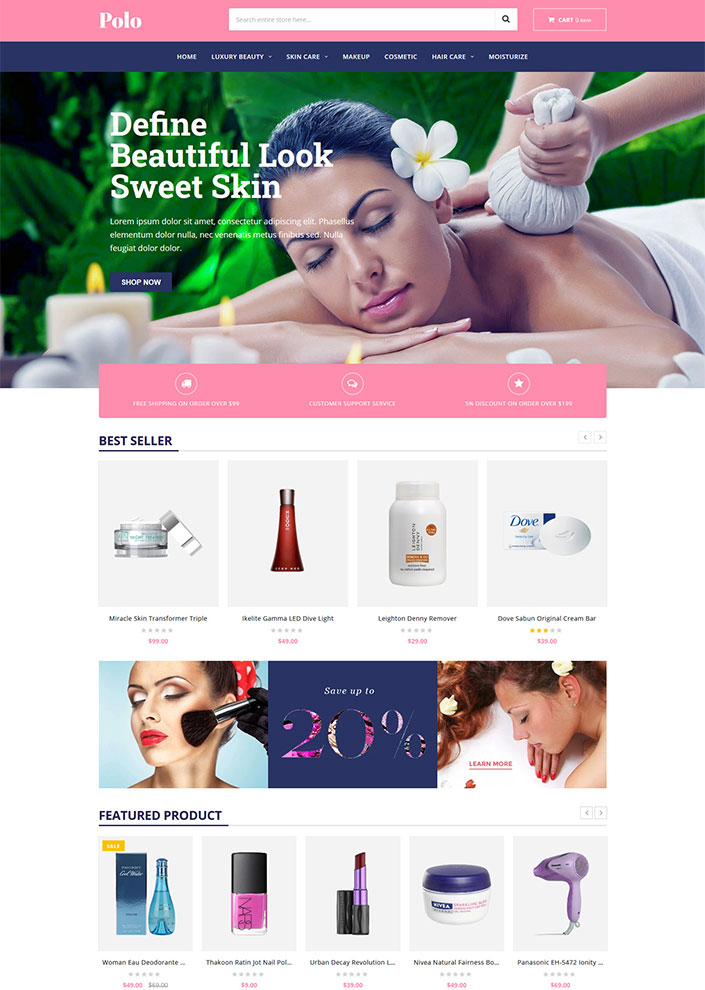 Polo – Drag & Drop Sectioned Beauty Store Shopify Theme Template