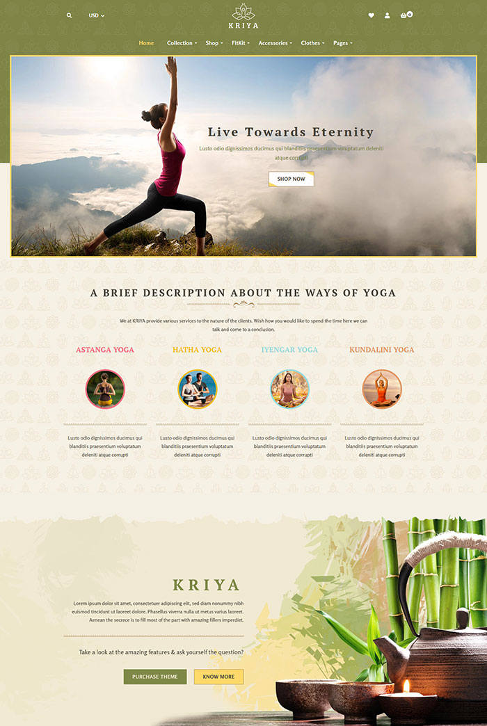 Kriya – Pilates, Yoga Shopify Theme