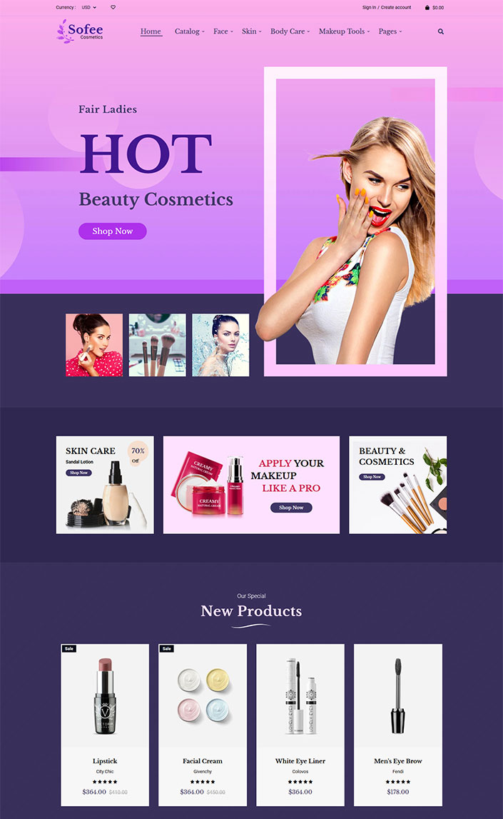 Sofee –Best Premium Cosmetic Skincare Shopify Theme