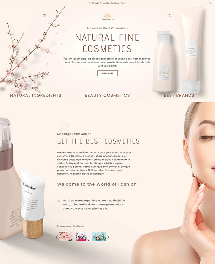 Simba – Shopify Beauty Store theme template