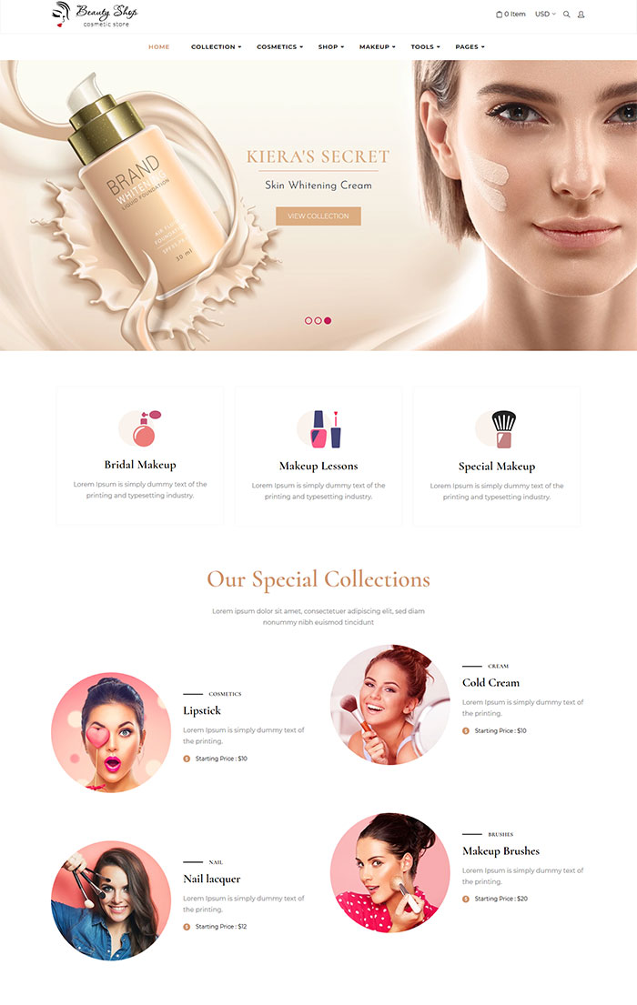 Beauty store WordPress Theme - beauty Shopify websites