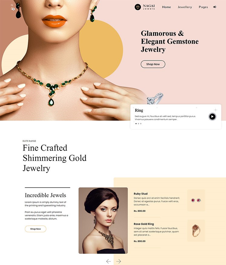 Nagai - Best Shopify theme for jewelry store